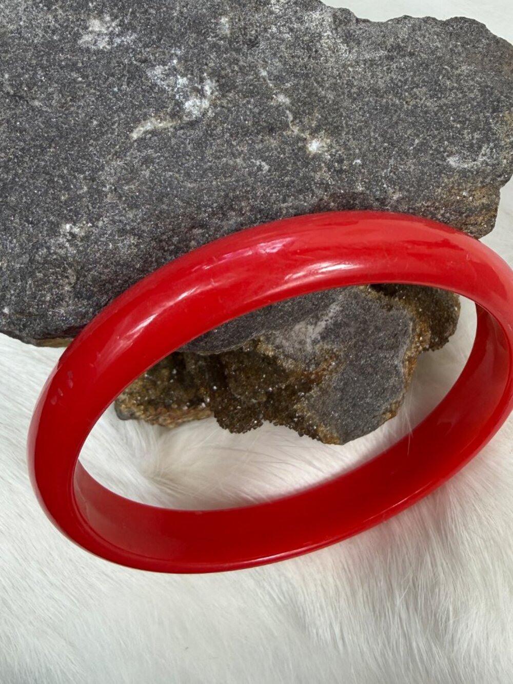 Red Plastic Bangle Bracelet 8" Inner - Picture 4 of 5
